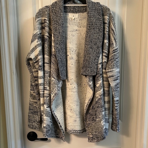 Lou & Grey Sweaters - Lou & Grey Marled Gray and Cream Cardigan